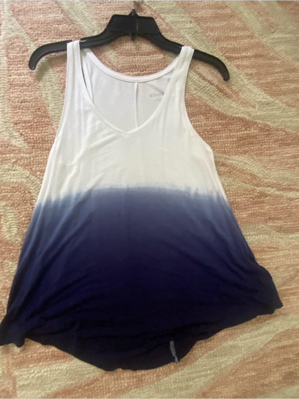 Merona White to Navy Ombre V-Neck Tank